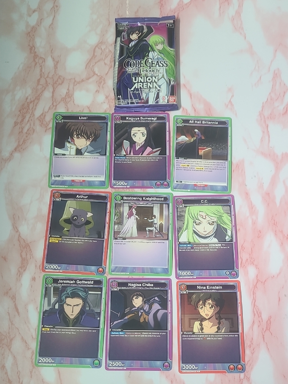 Code Geass Union Arena Lot Of 9 Cards